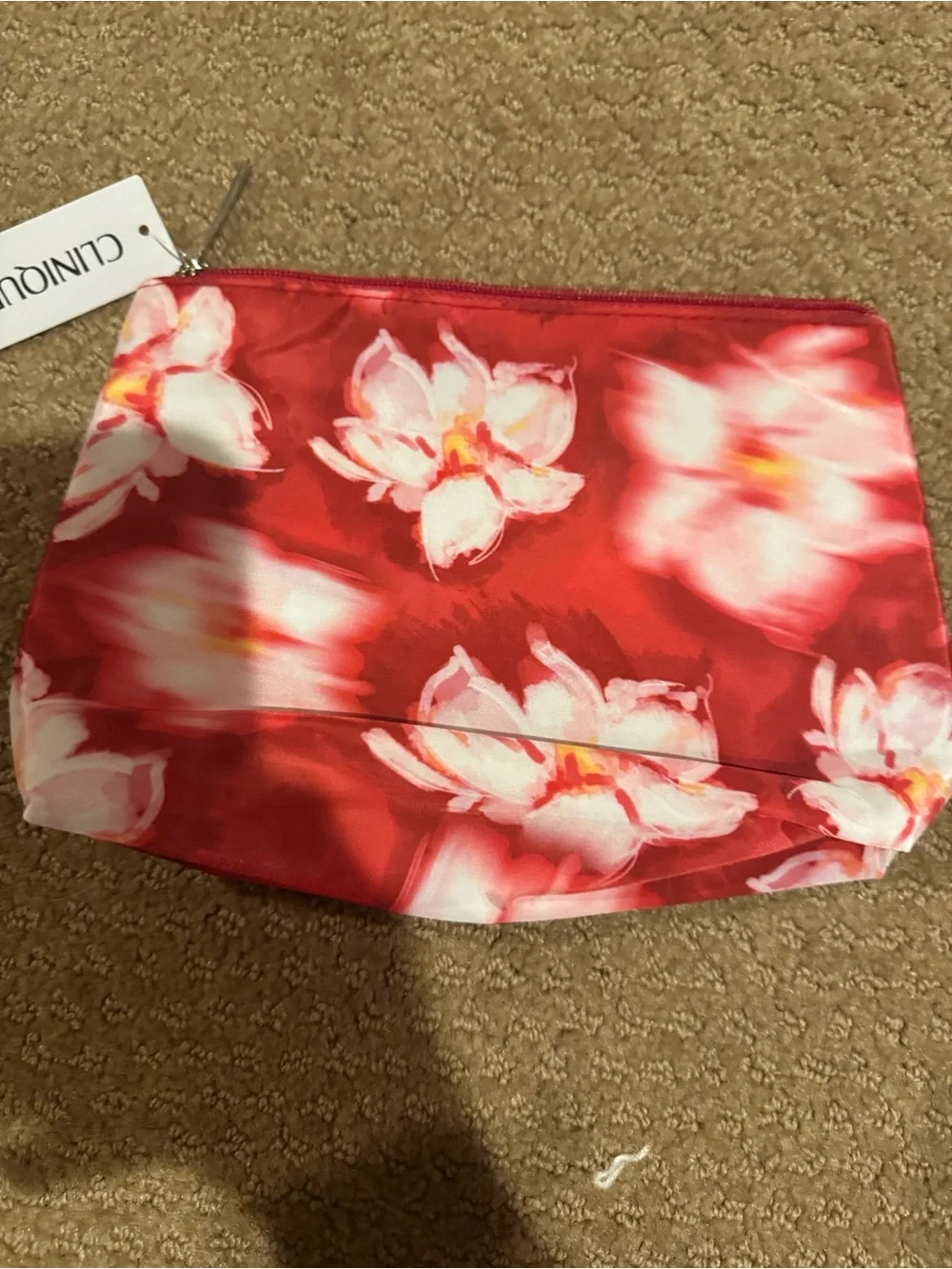 Clinique Floral Red Cosmetic Pouch